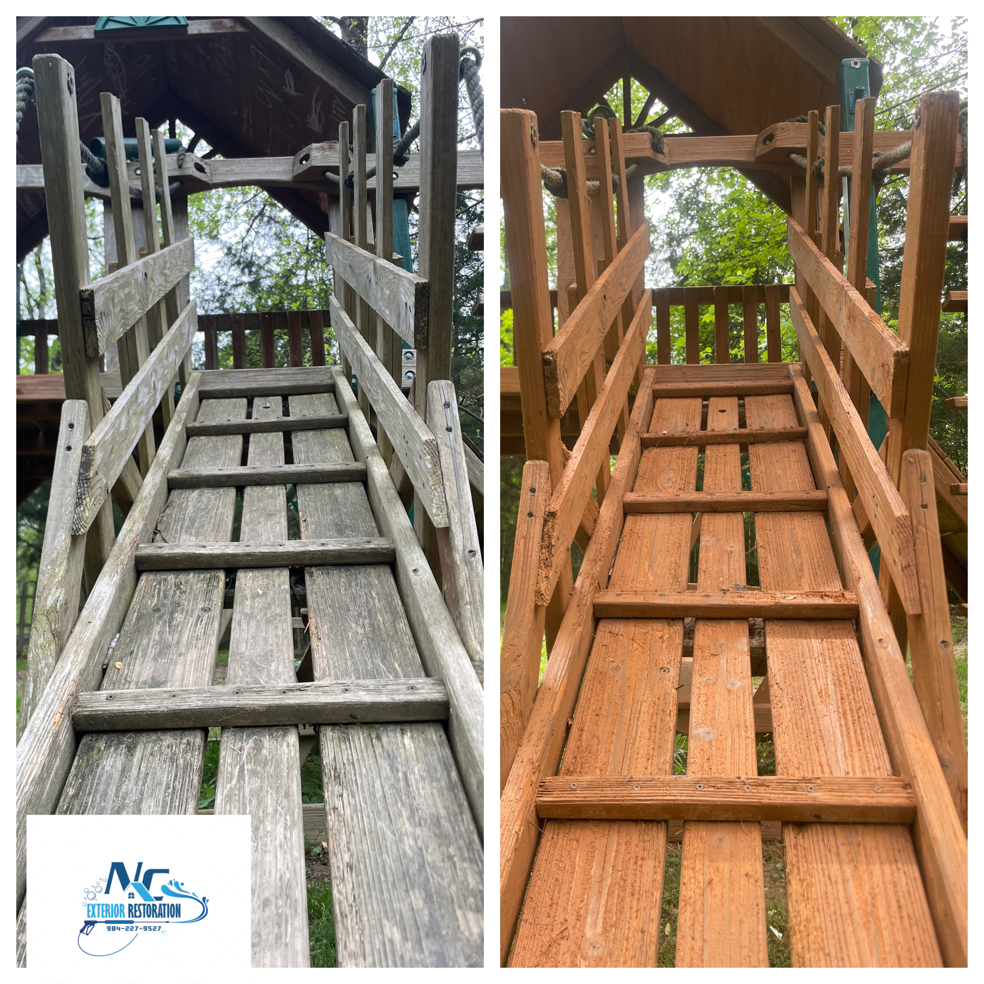 Top Quality Pressure Wash and Staining of a Play-Set